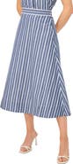 Halogen® Striped Cotton Pull-On Midi Skirt