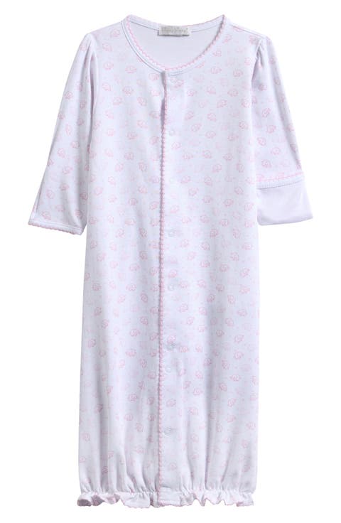 Ele-Fun Print Convertible Pima Cotton Gown (Baby)