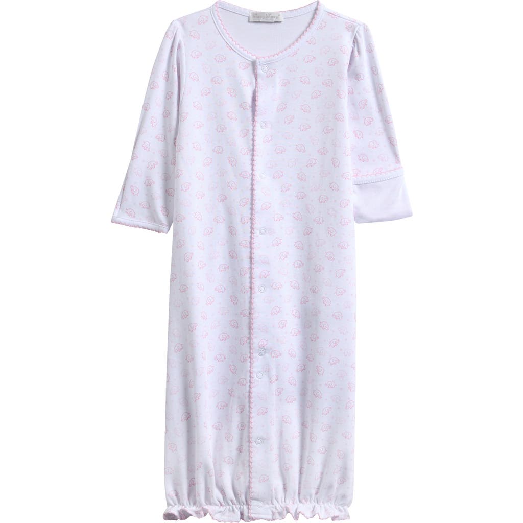 Kissy Kissy Ele-fun Print Convertible Pima Cotton Gown In Pink