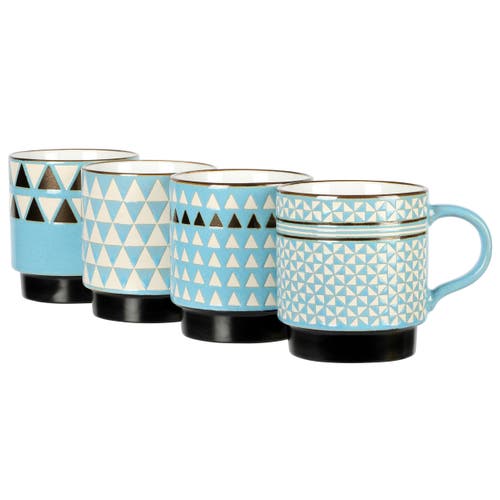 Mr Coffee Mr. Coffee Prime Valley 4 Piece 15 Ounce Stackable Coffee Mug Set In Blue