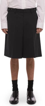 Helmut Lang Gab Pleated Wool Shorts