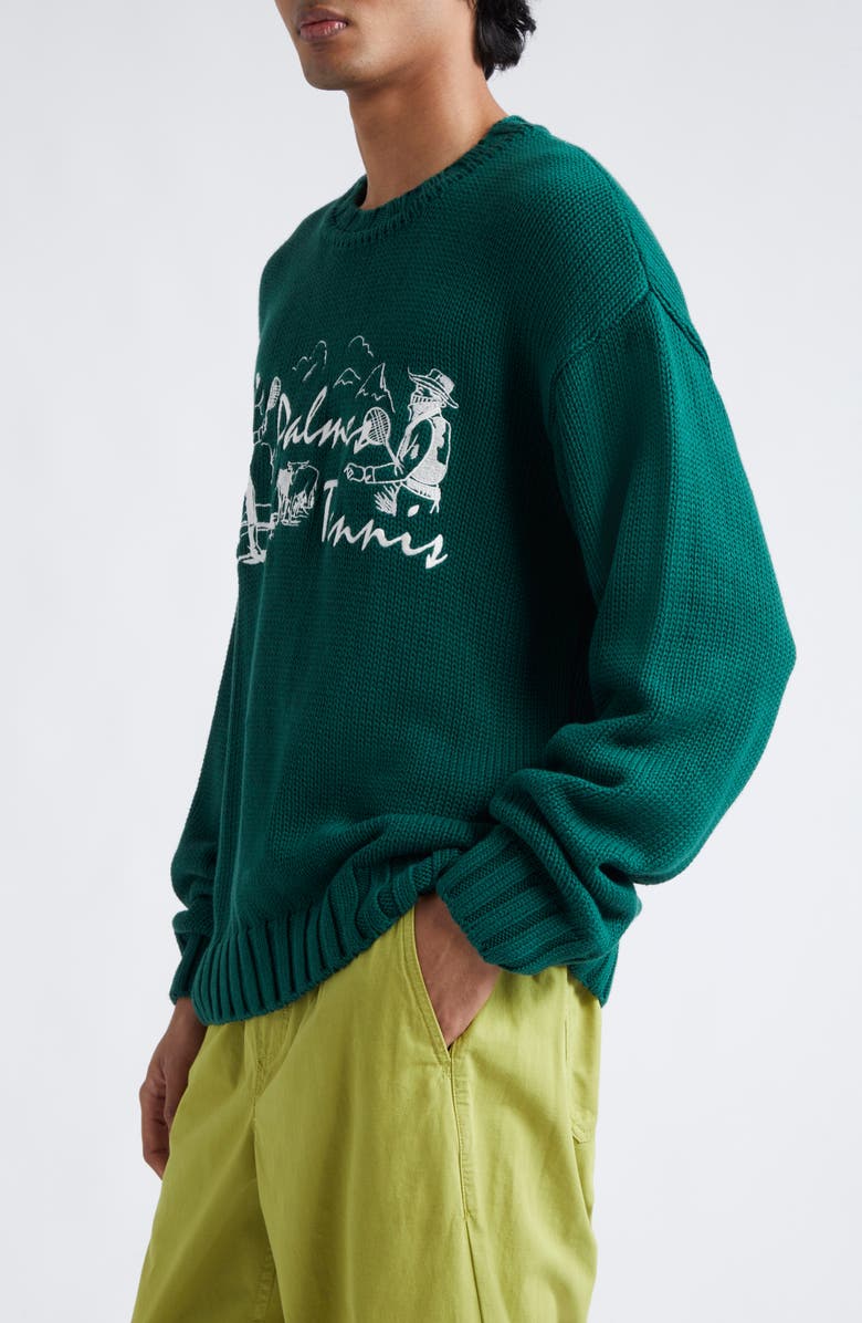 PALMES Dustup Embroidered Cotton Crewneck Sweater, Alternate, color, 