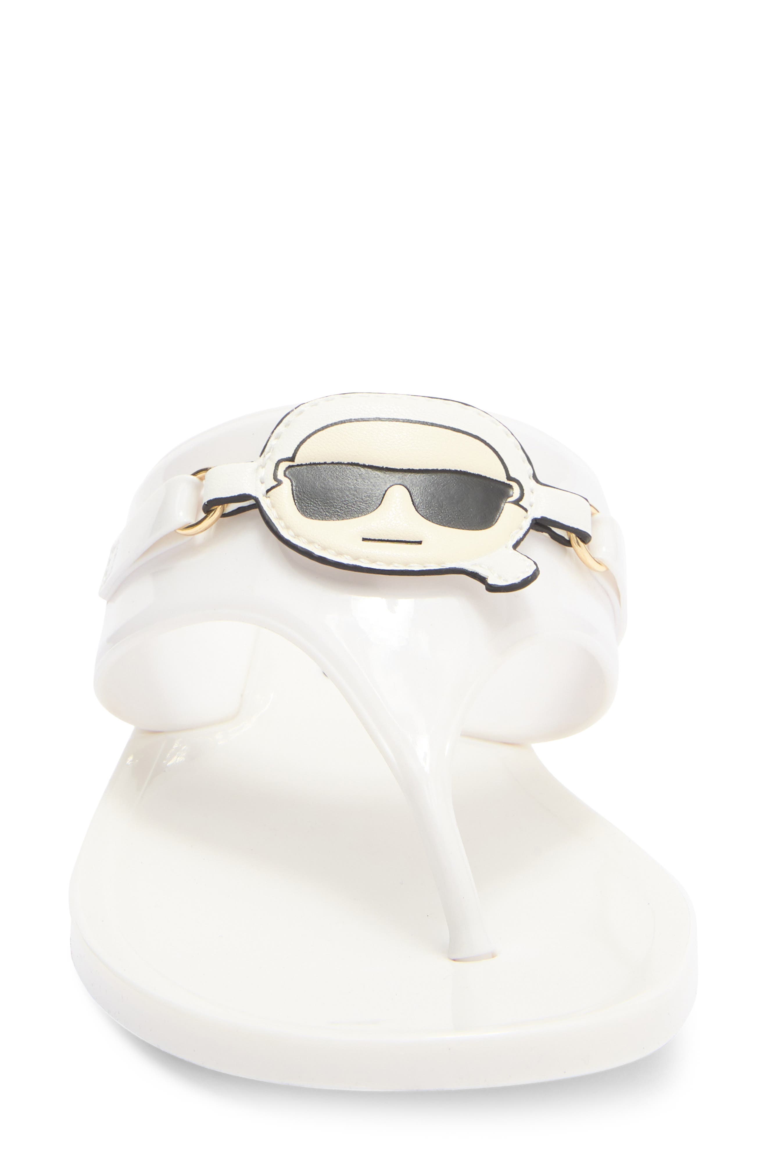 KARL LAGERFELD PARIS Vayla Wedge Flip Flop, Alternate, color, Bright White