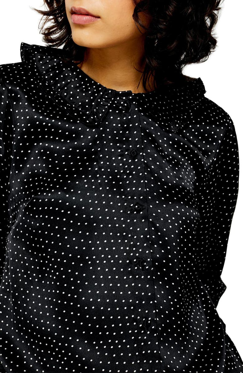 Topshop Peter Pan Collar Shirt, Alternate, color, 