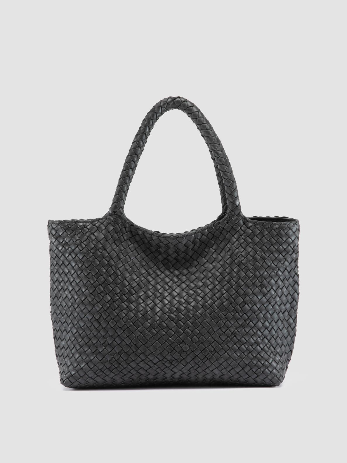 Officine Creative Raquel 001 Hand-Woven Shoulder Bag, Main, color, Black