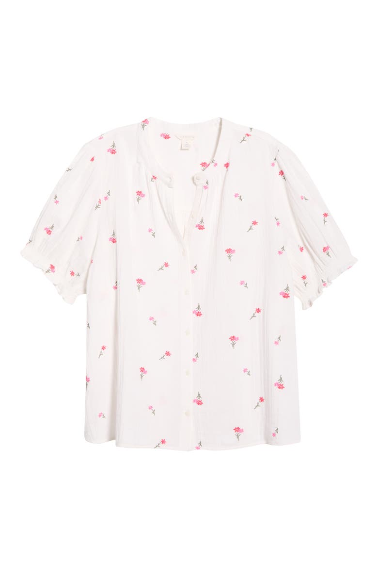Embroidered Popover Top, Alternate, color, IVORY- PINK TOSSED BLOSSOMS