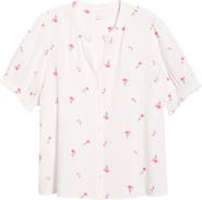 Caslon® Embroidered Popover Top