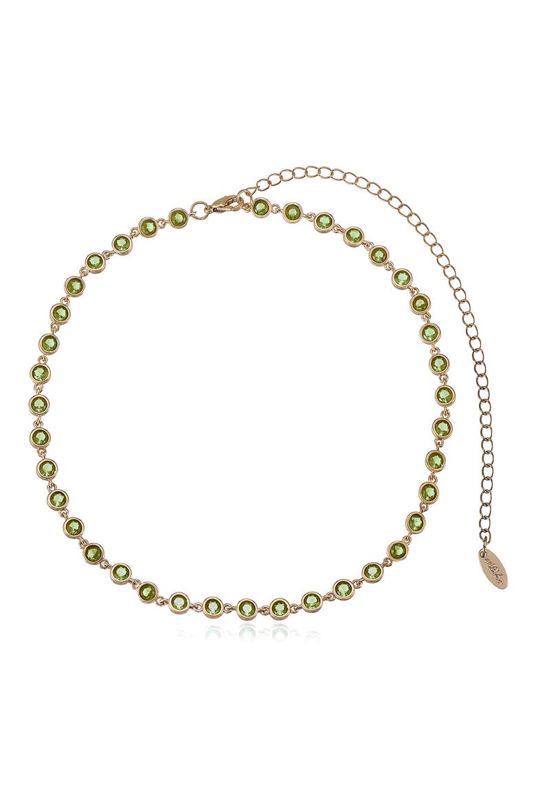 Cubic Zirconia Bezel Necklace, Main, color, GREEN