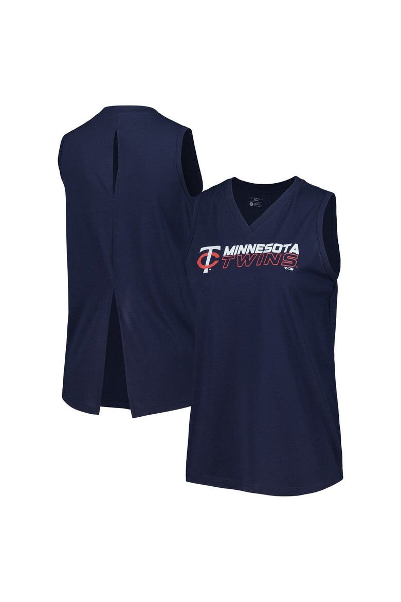 Women's Levelwear  Navy Minnesota Twins Paisley Chase V-Neck Tank Top, Main, color, Navy