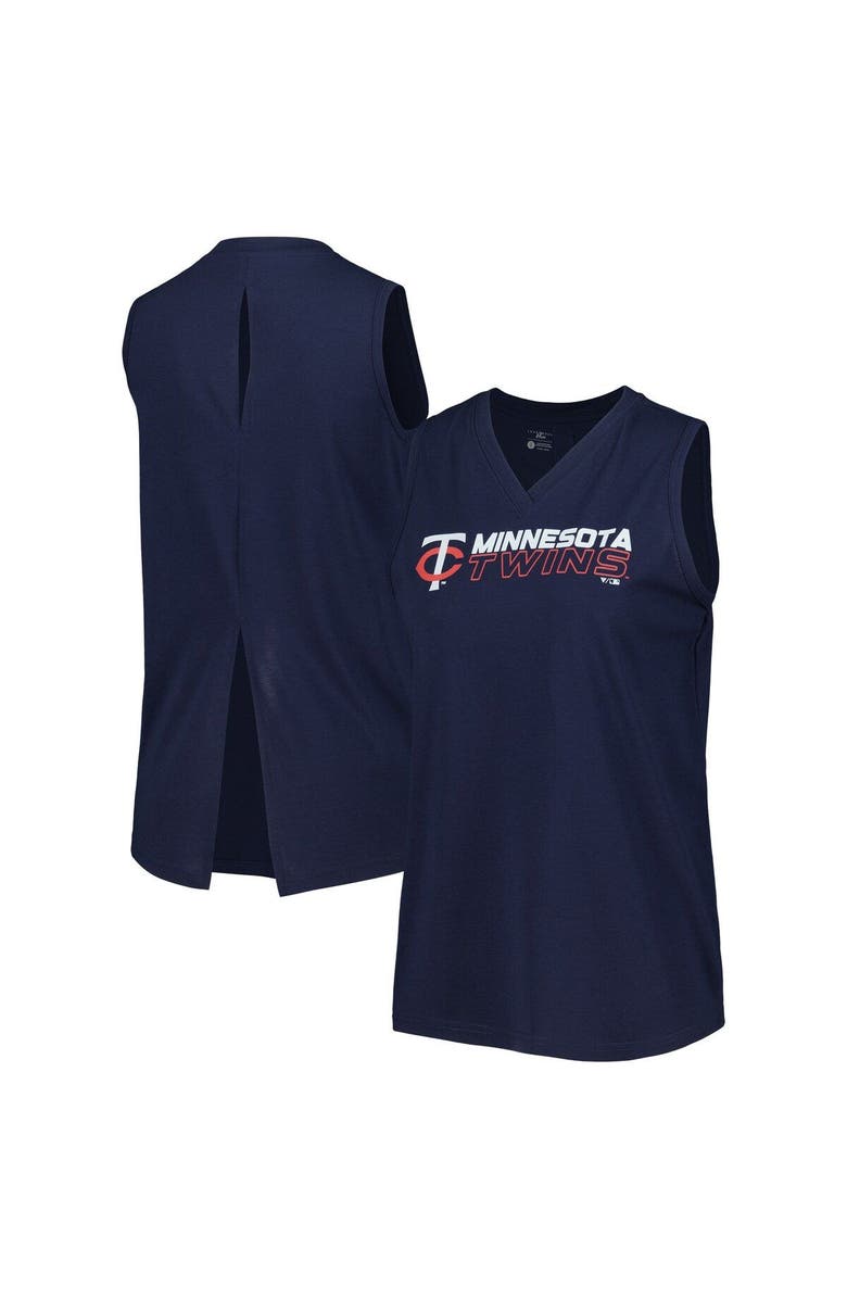 LEVELWEAR Women's Levelwear  Navy Minnesota Twins Paisley Chase V-Neck Tank Top, Main, color, Navy