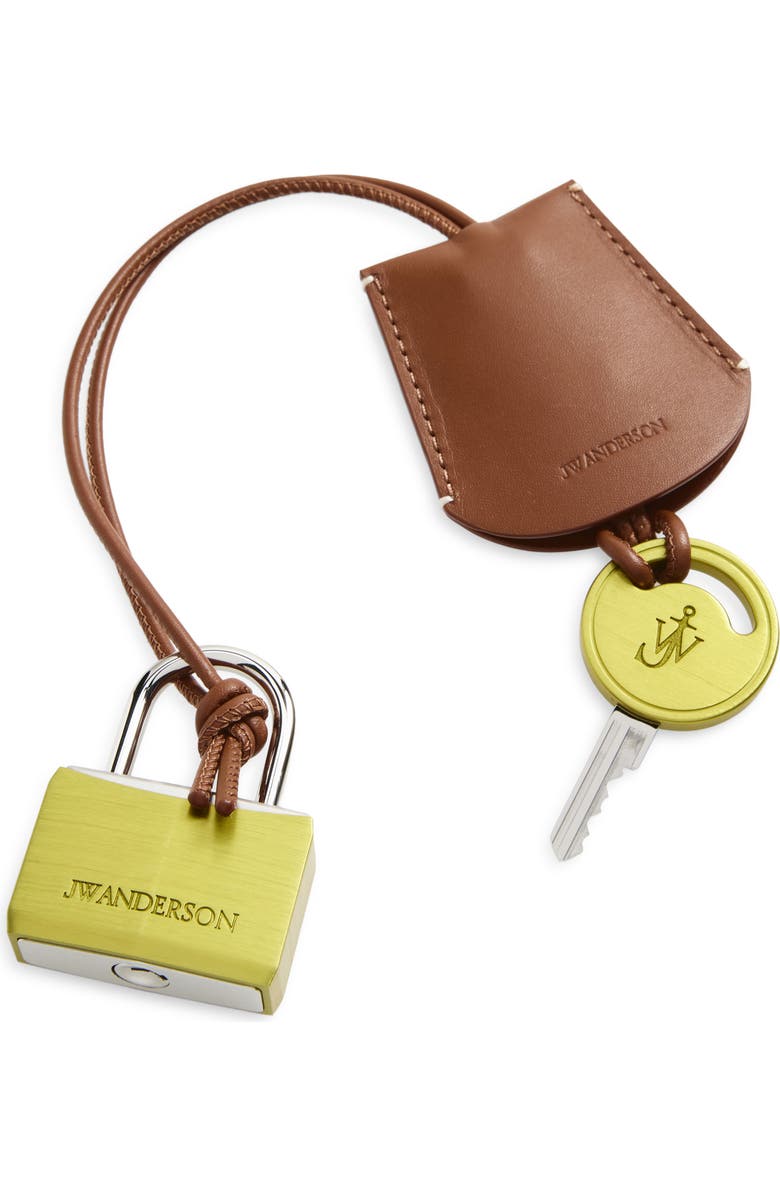 JW Anderson Padlock Bag Charm, Main, color, Yellow