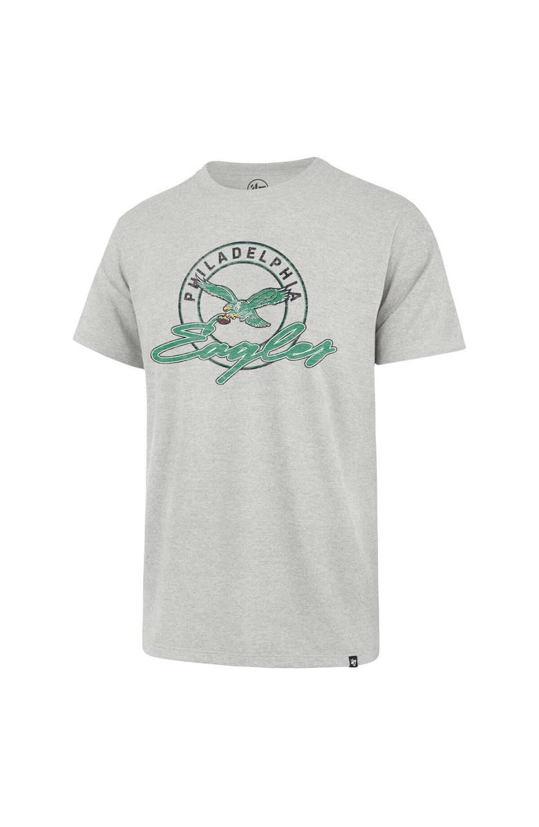 '47 Men's '47 Gray Philadelphia Eagles Gridiron Classics Ringtone Franklin T-Shirt, Alternate, color, 