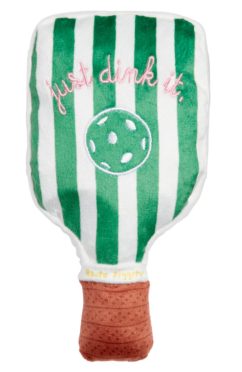 Haute Diggity Dog Pickleball Paddle Plush Dog Toy, Alternate, color, Green