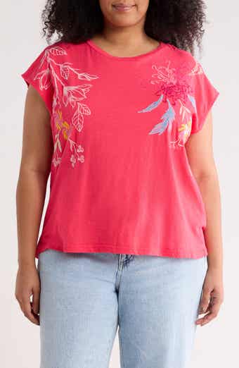 Floral Embroidered Cotton Tank