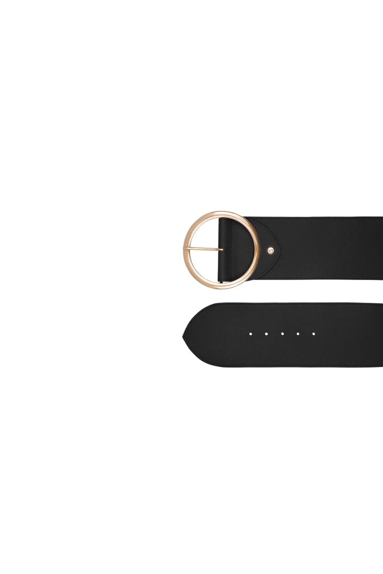 La Splendide Leather Belt, Alternate, color, Black