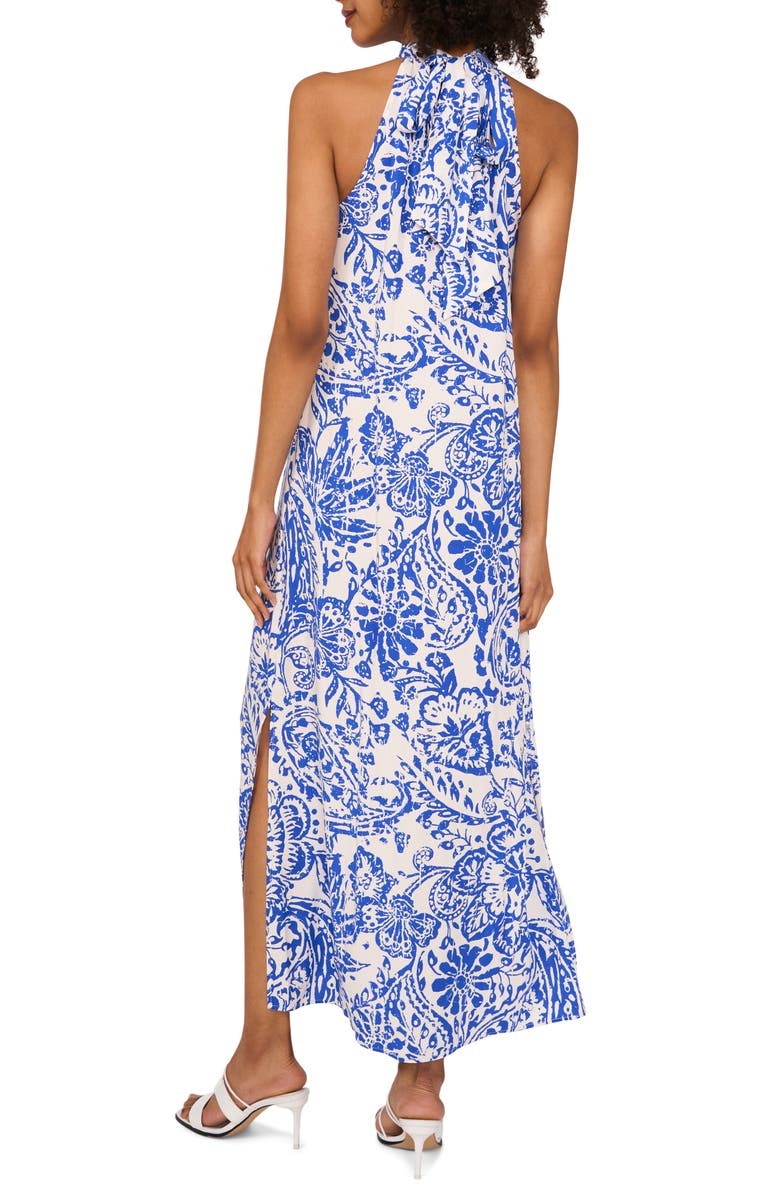 Vince Camuto Print Sleeveless Halter Neck Dress, Alternate, color, 