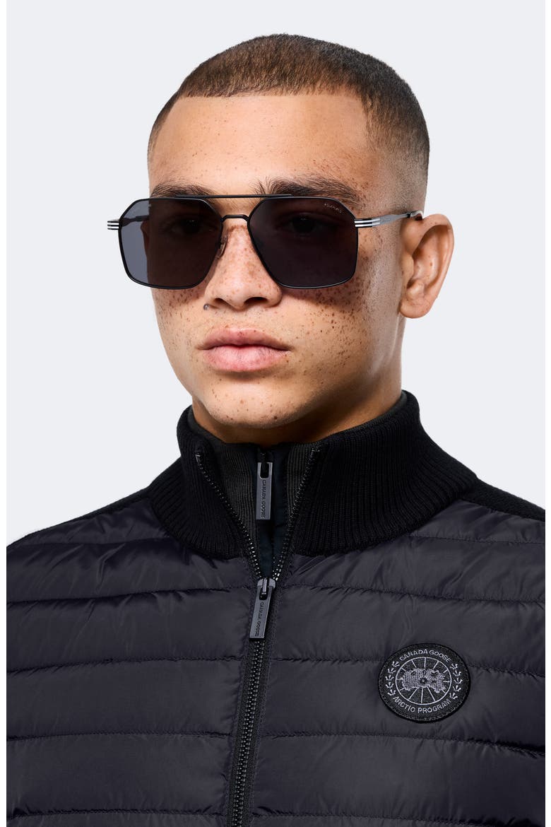 61mm Aviator Sunglasses, Alternate, color, MATTE BLACK