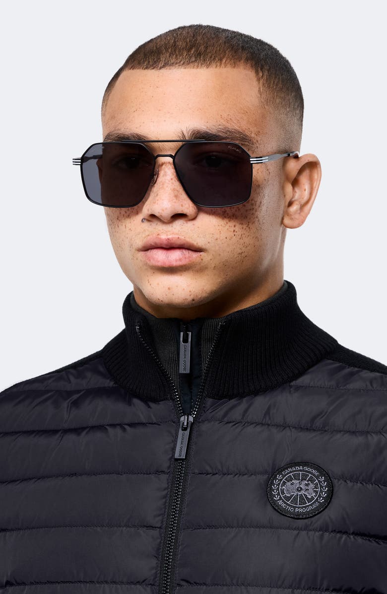 Canada Goose 61mm Aviator Sunglasses, Alternate, color, Matte Black