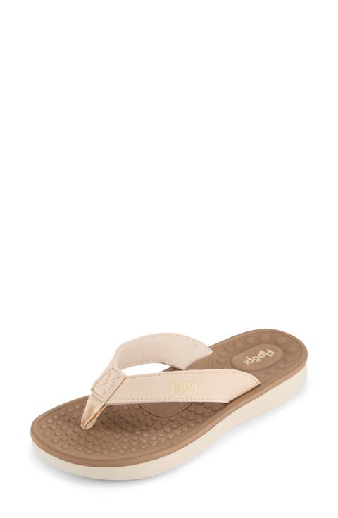 Faux Leather Thong Sandal (Women)