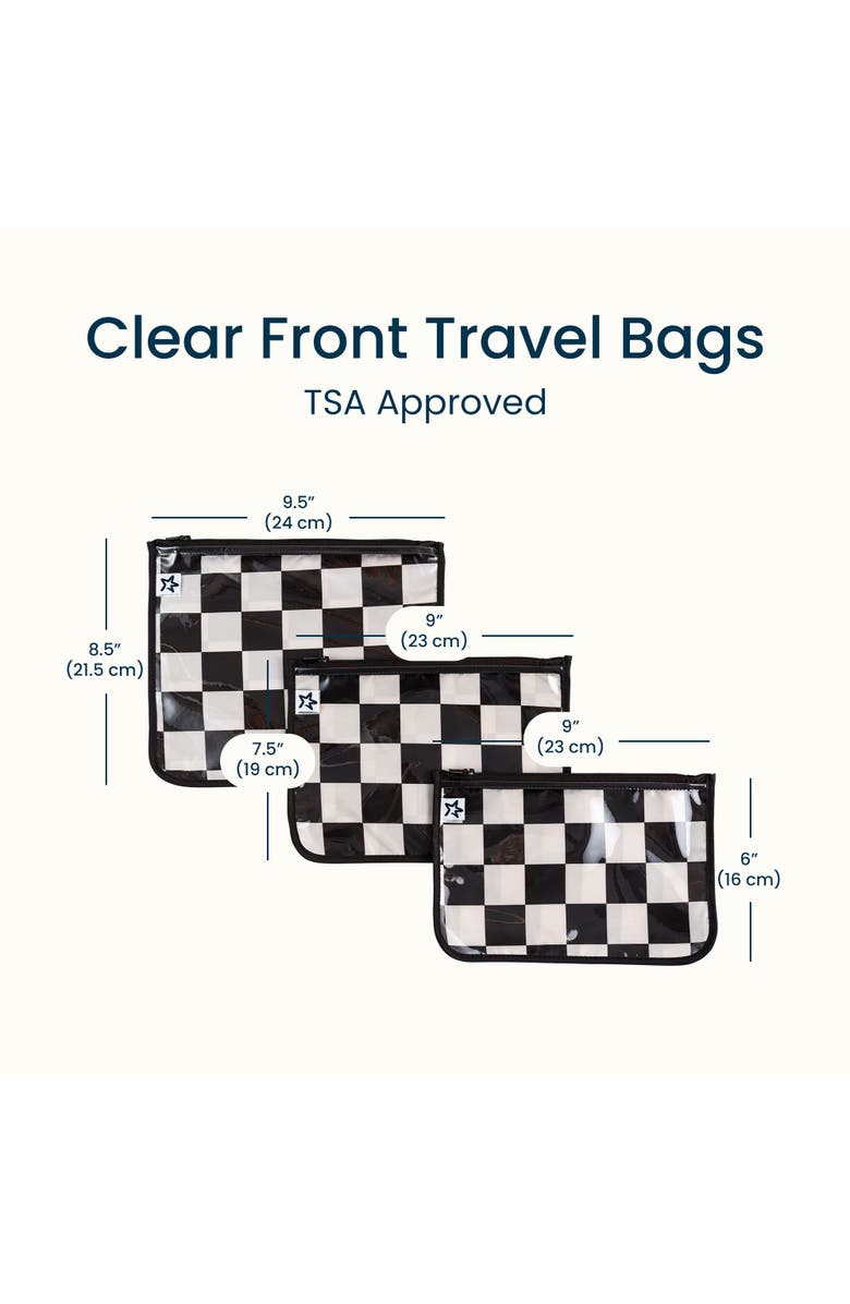 Tiny Twinkle Airline Compliant Toiletry/Cosmetics Travel Bags, 3-Pack, Alternate, color, Black Checkers