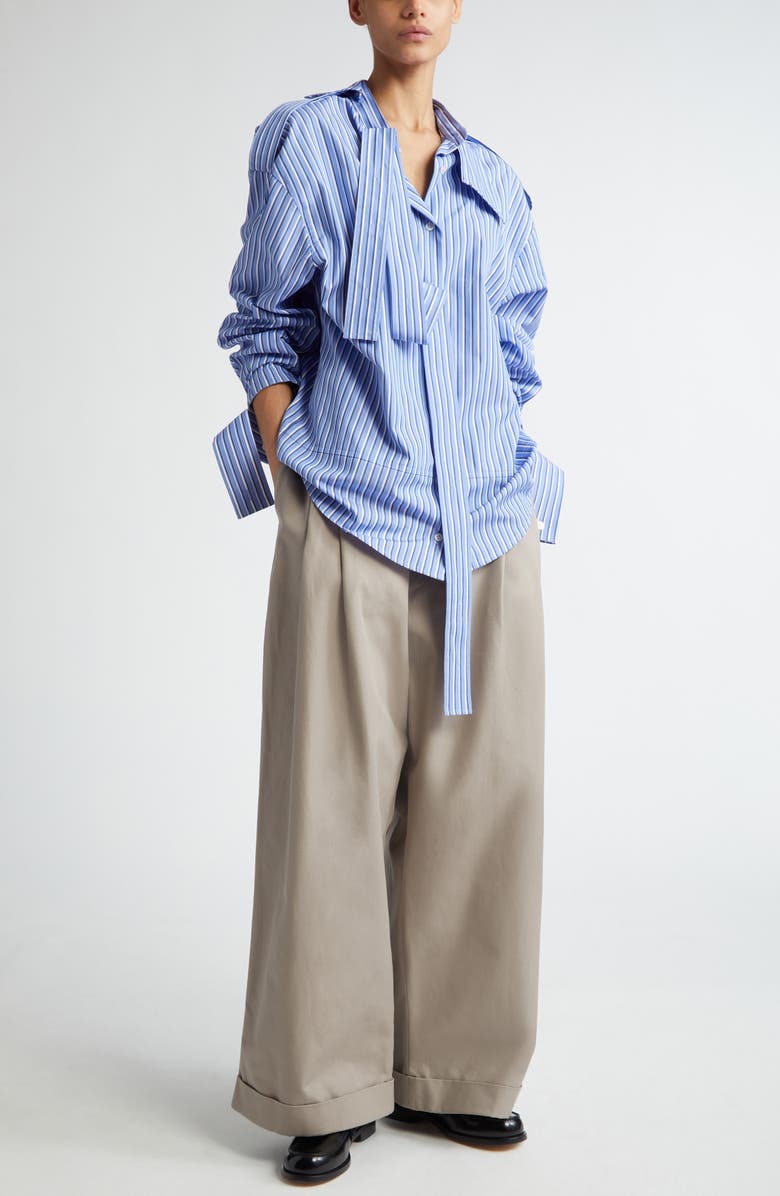 Meryll Rogge Stripe Deconstructed Button-Up Shirt, Alternate, color,