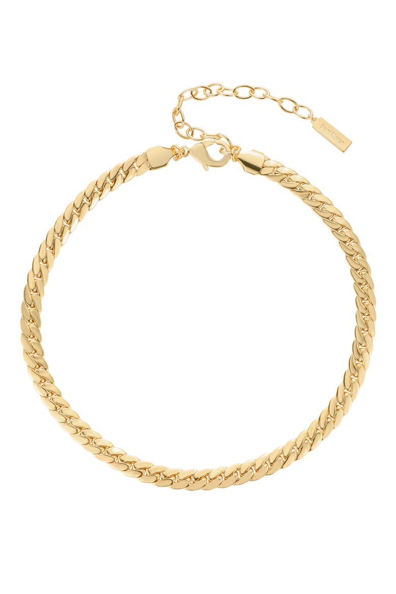 Flat Curb Chain Necklace, Main, color, GOLD
