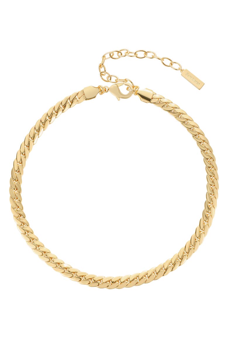 st. Moran Flat Curb Chain Necklace, Main, color, Gold