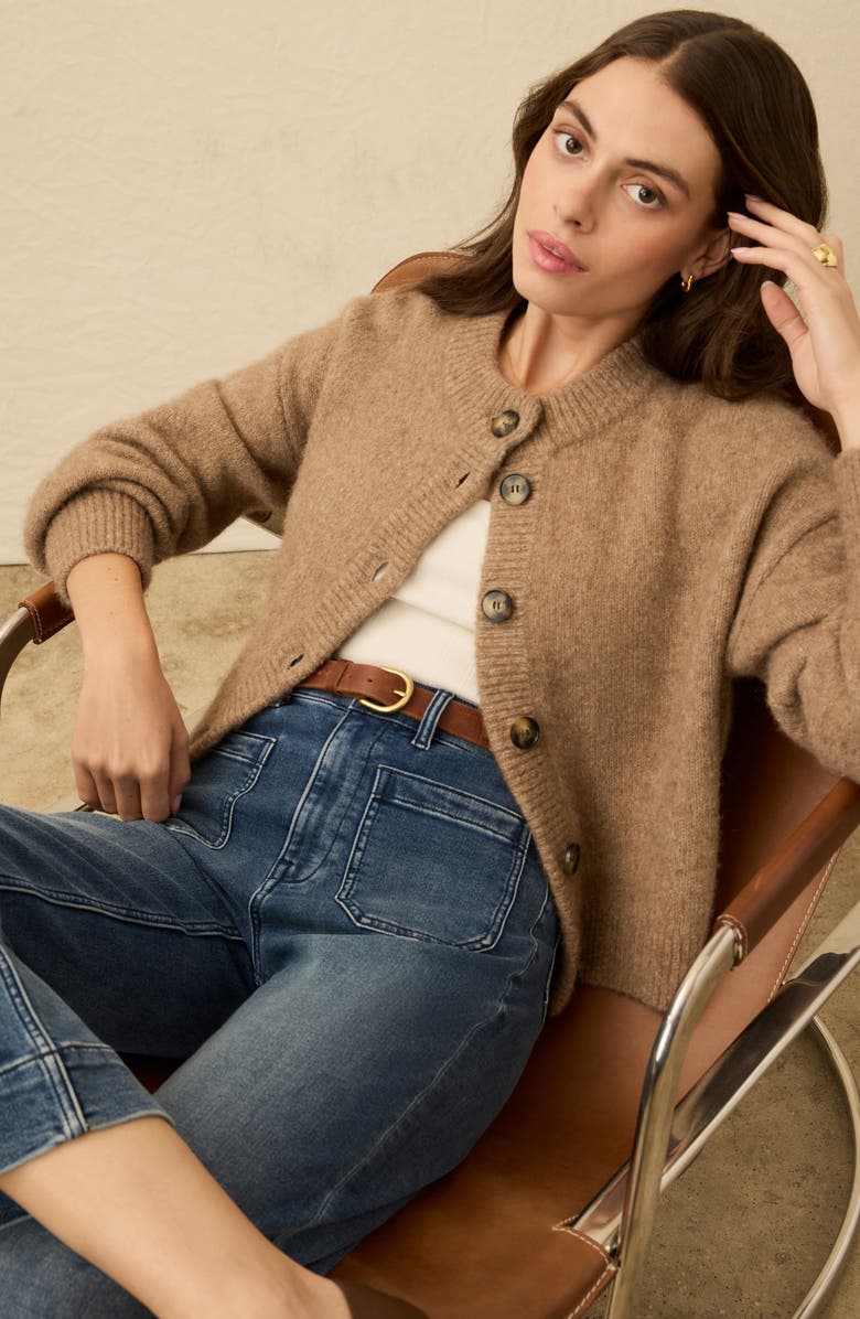 Faherty Alpine Cozy Cardigan, Alternate, color, Toffee