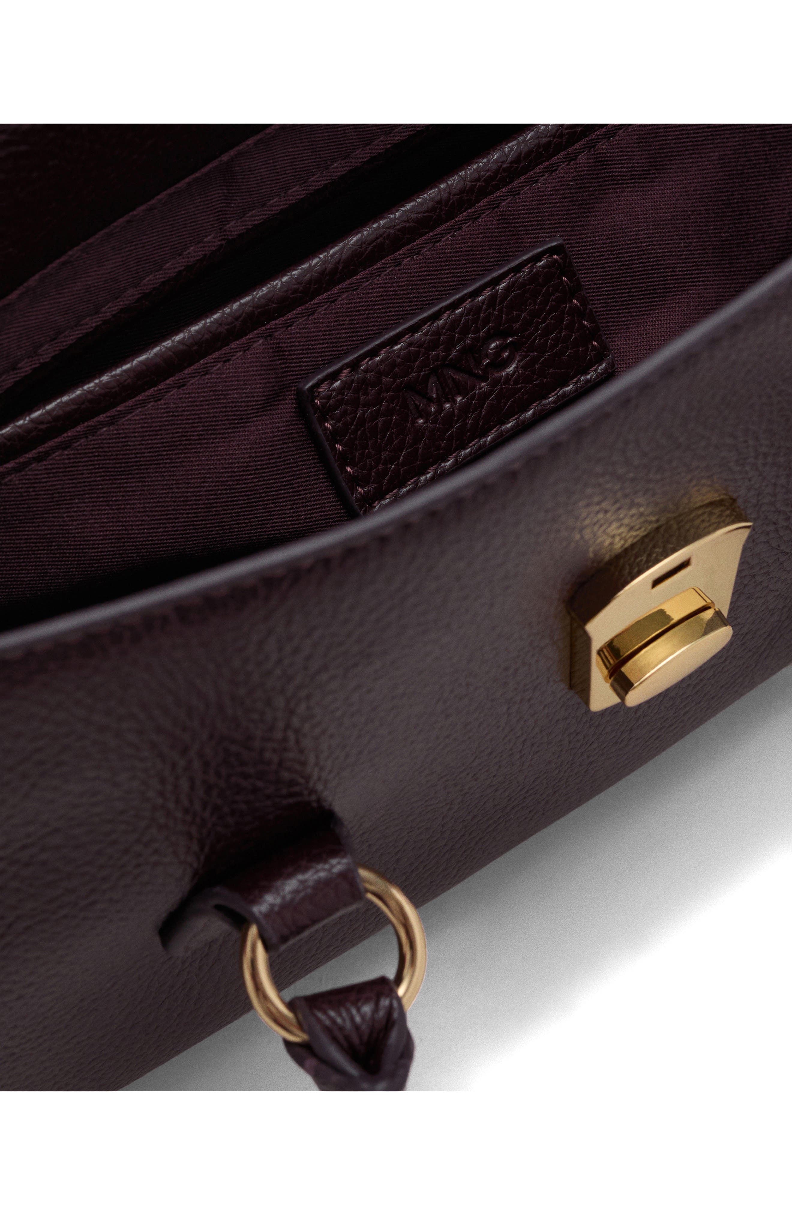 MANGO City Faux Leather Shoulder Bag, Alternate, color, Burgundy