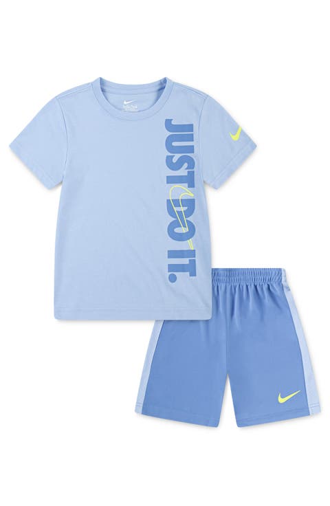 'Just Do It' T-Shirt & Shorts Set (Little Boys)