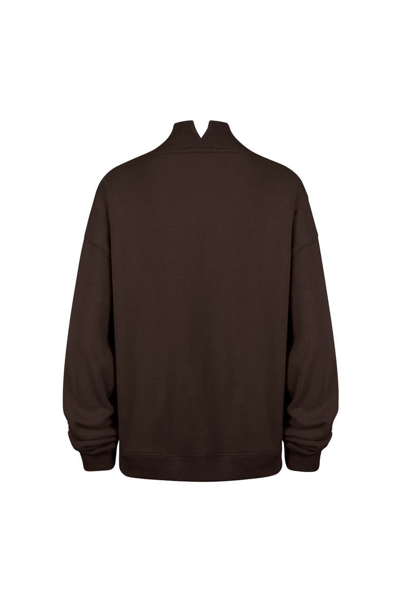 Women's '47 Brown Cleveland Browns Oversized Vantage Mock Neck Sweatshirt, Alternate, color, Brown