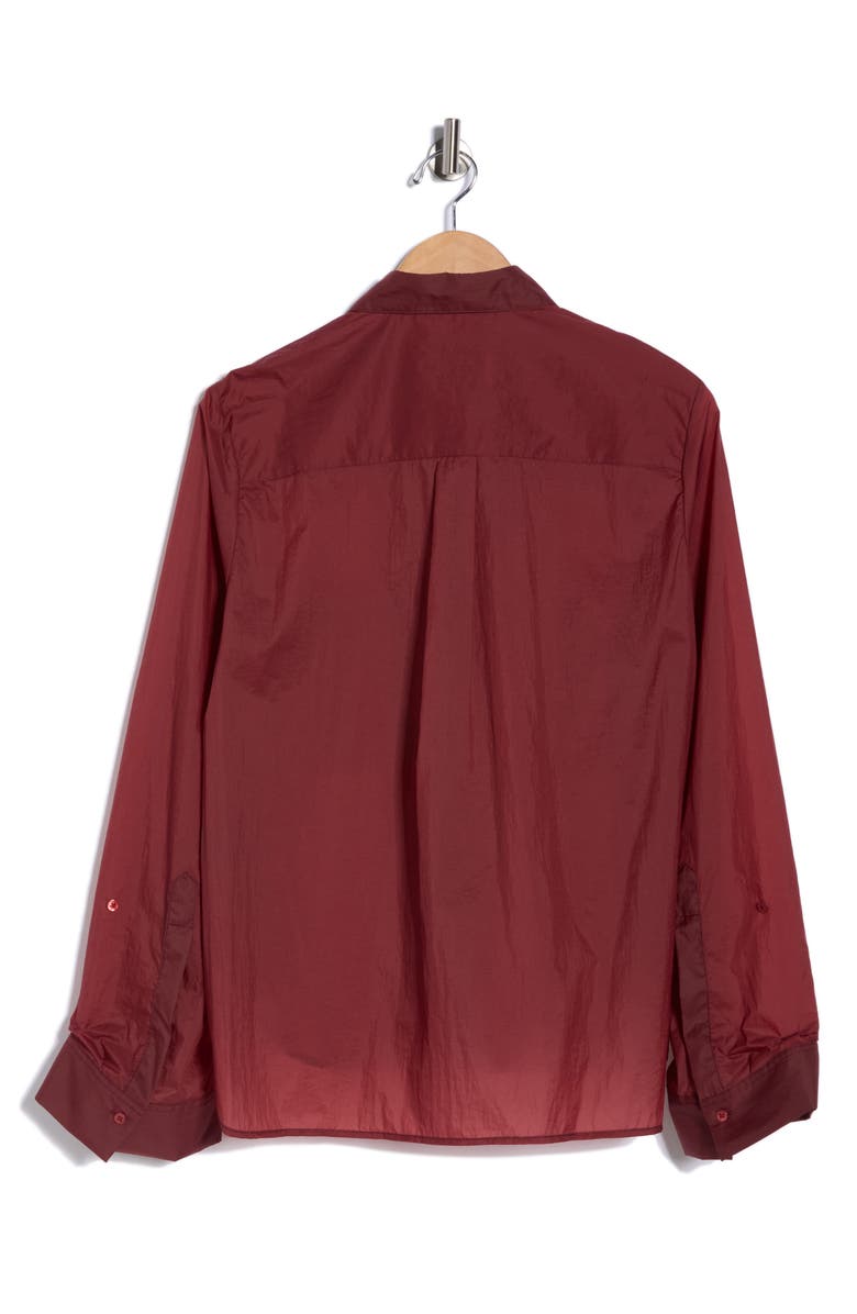 TWP Next Morning Button-Up Shirt, Alternate, color, Burgundy