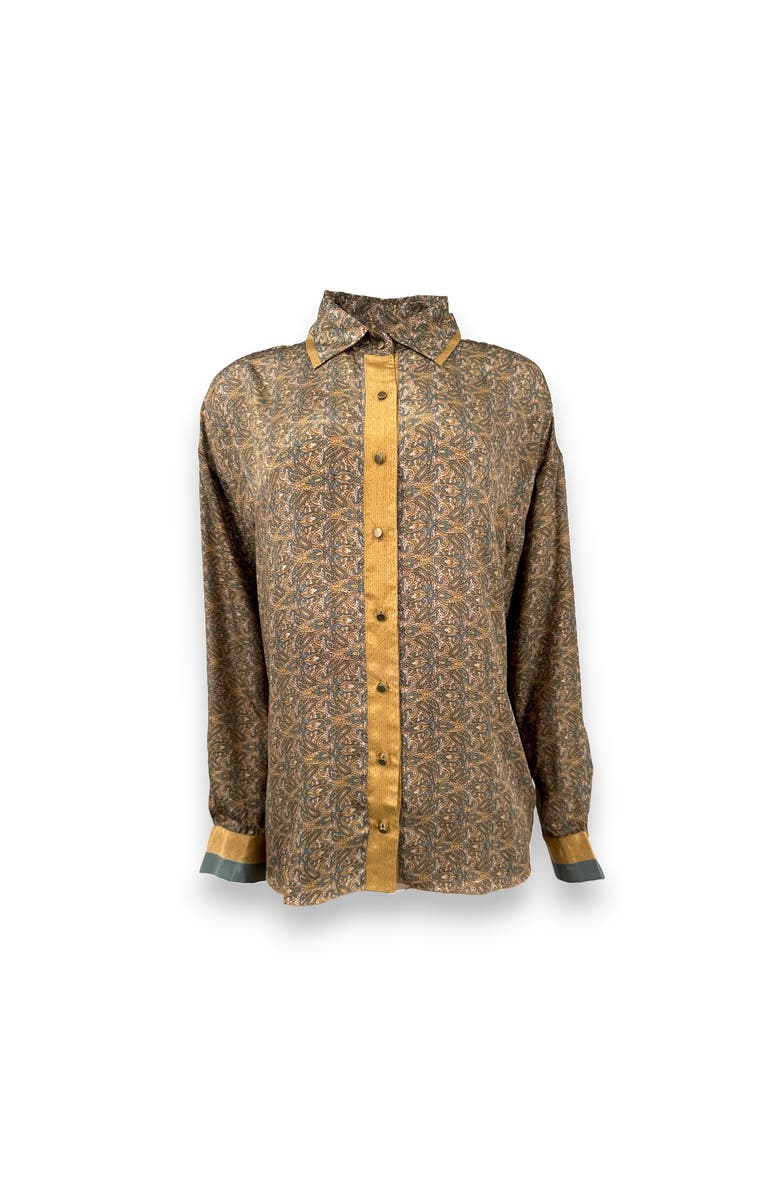 Monzlapur Paisley Motif Long Sleeve Shirt, Main, color, Mustard