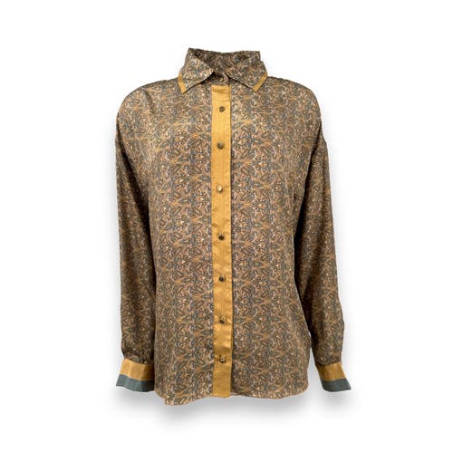 Monzlapur Paisley Motif Long Sleeve Shirt In Brown