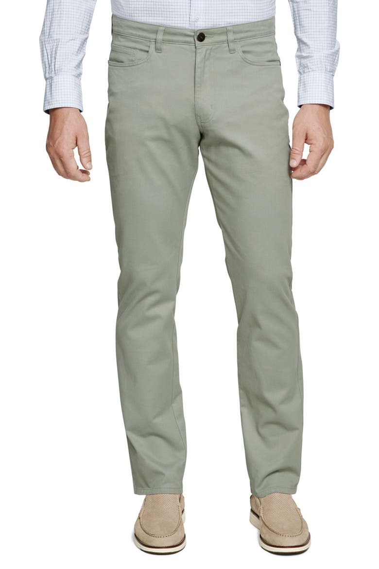 Straight Leg Stretch Stretch Pima Cotton Pants, Main, color, SAGE