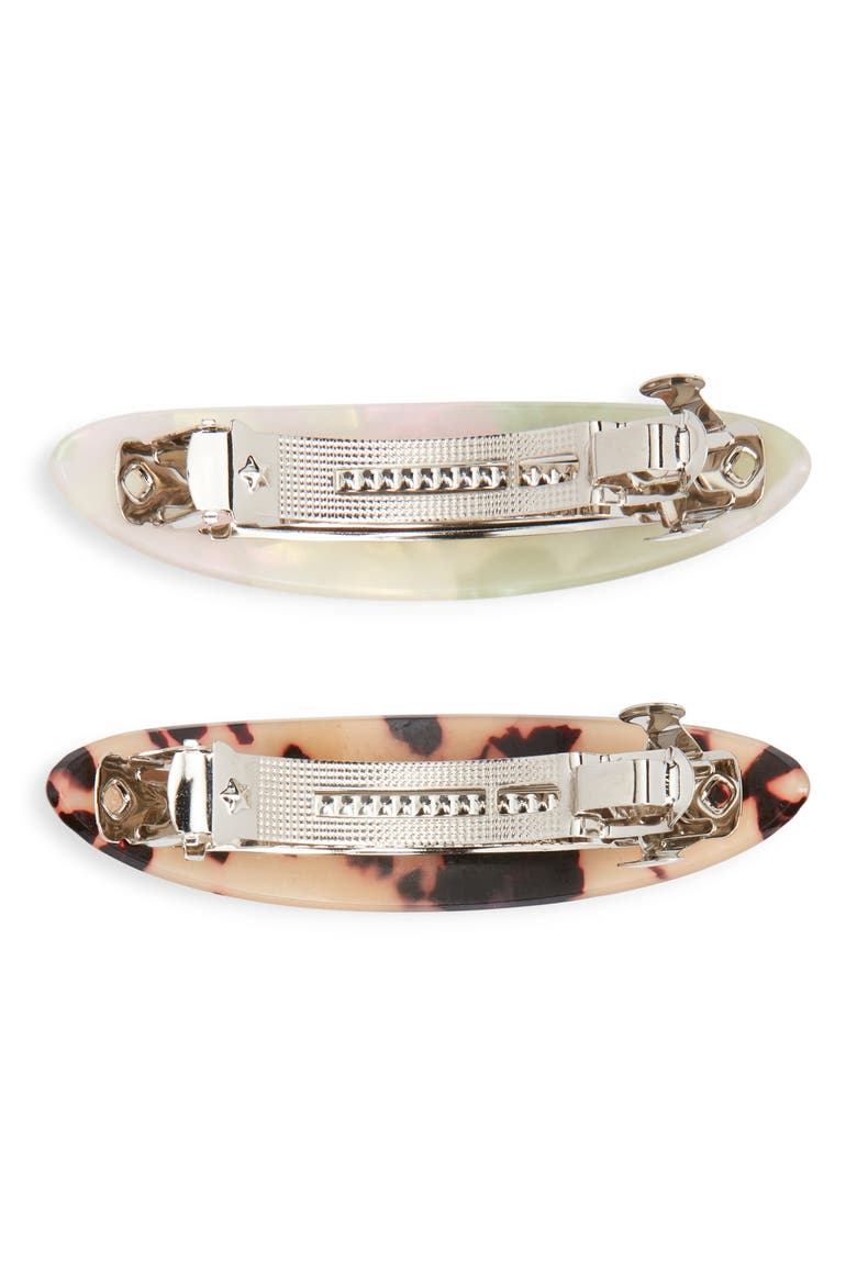 2-Pack Barrettes, Alternate, color, IVORY- BROWN