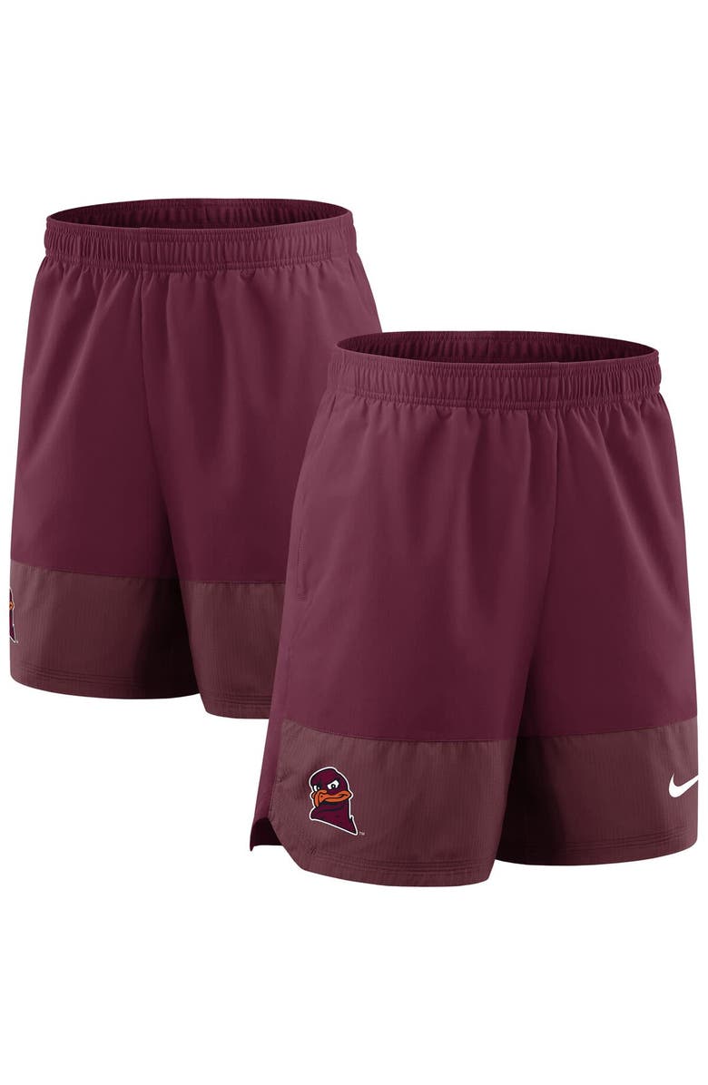 Nike Men's Nike Maroon Virginia Tech Hokies 2025 Sideline Performance Shorts, Main, color, Maroon
