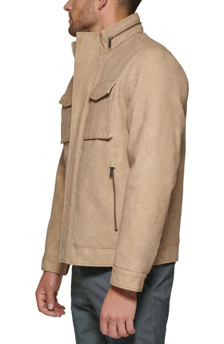 Dockers<sup>®</sup> Water Resistant Faux Leather Military Jacket, Alternate, color, 