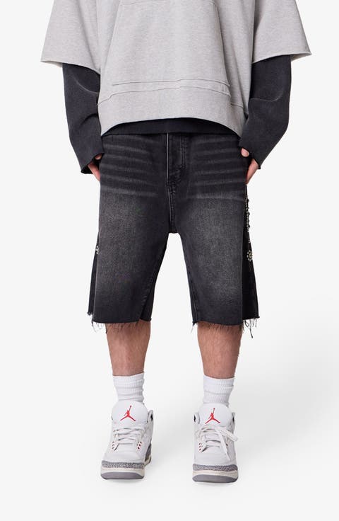 Baggy Mojave Embellished Cutoff Denim Shorts