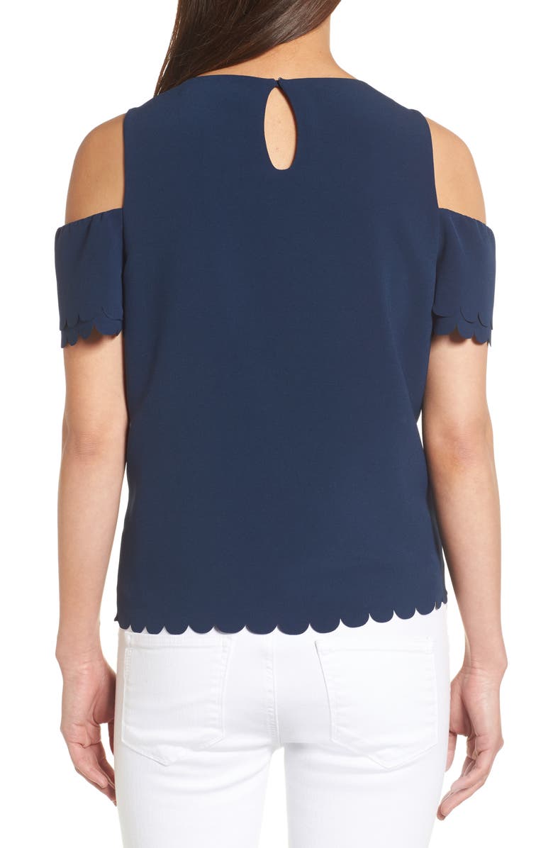 cooper & ella Mila Scallop Cold Shoulder Top, Alternate, color,