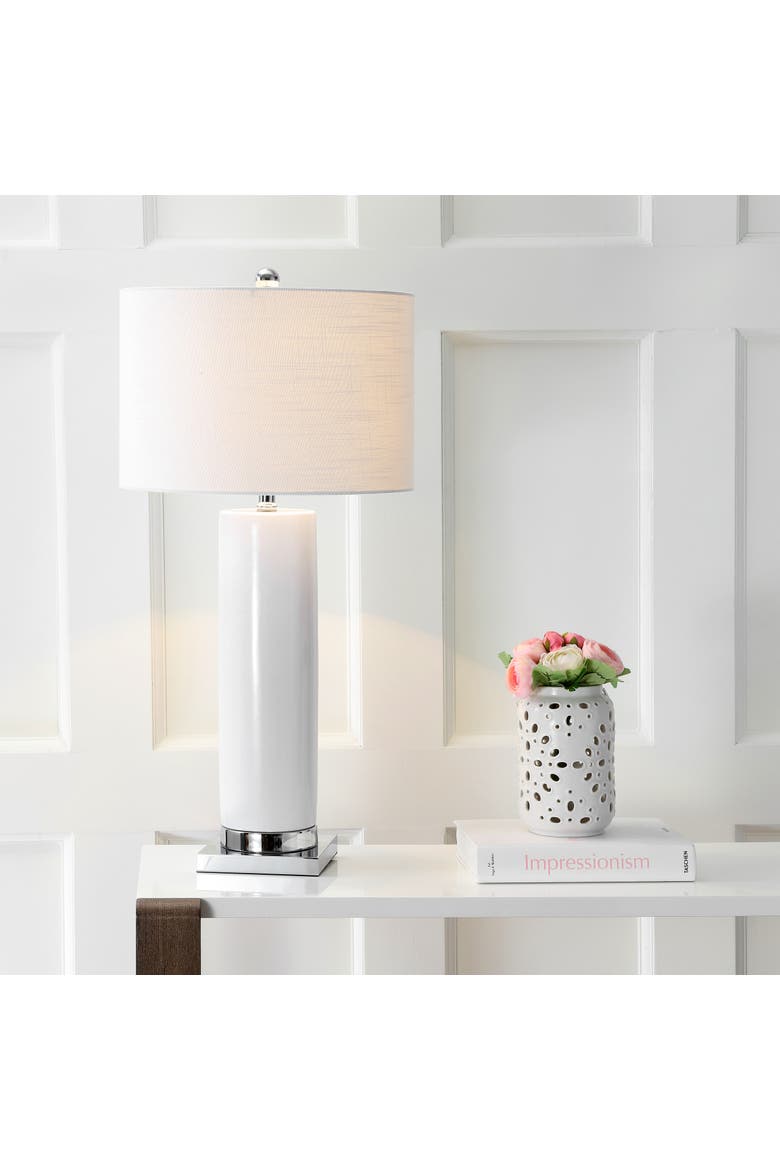 Dallas 31.5" Ceramic LED Table Lamp, Alternate, color, White/Chrome