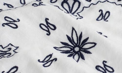 Madewell Embroidered Bandana Flutter Sleeve Top In Multi
