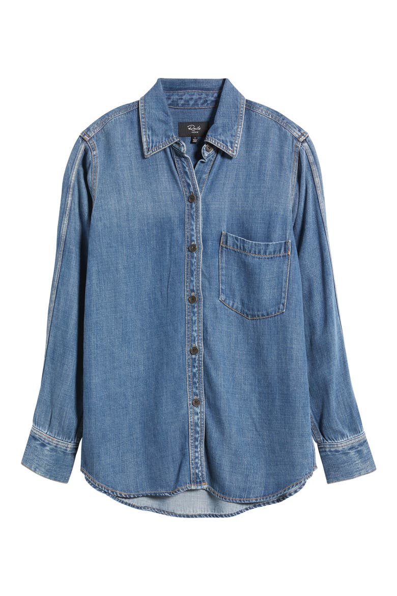 Atticus Denim Button-Up Shirt, Alternate, color, ANTIQUE BLUE