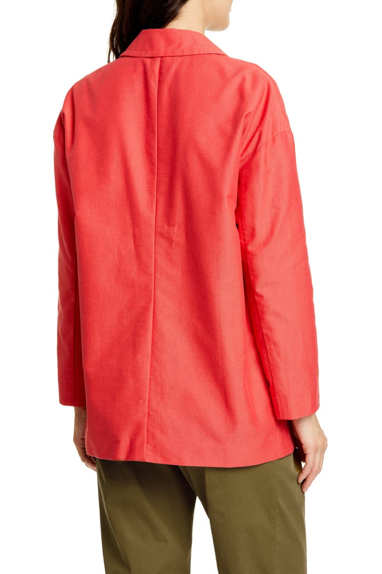 Double Breasted Oxford Blazer, Alternate, color, RED TOMATO