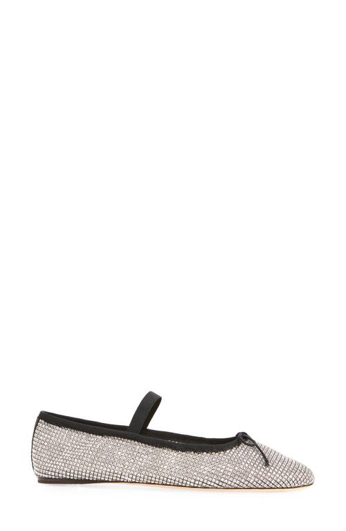 Loeffler Randall Leonie Crystal Mesh Mary Jane Flat In Crystal