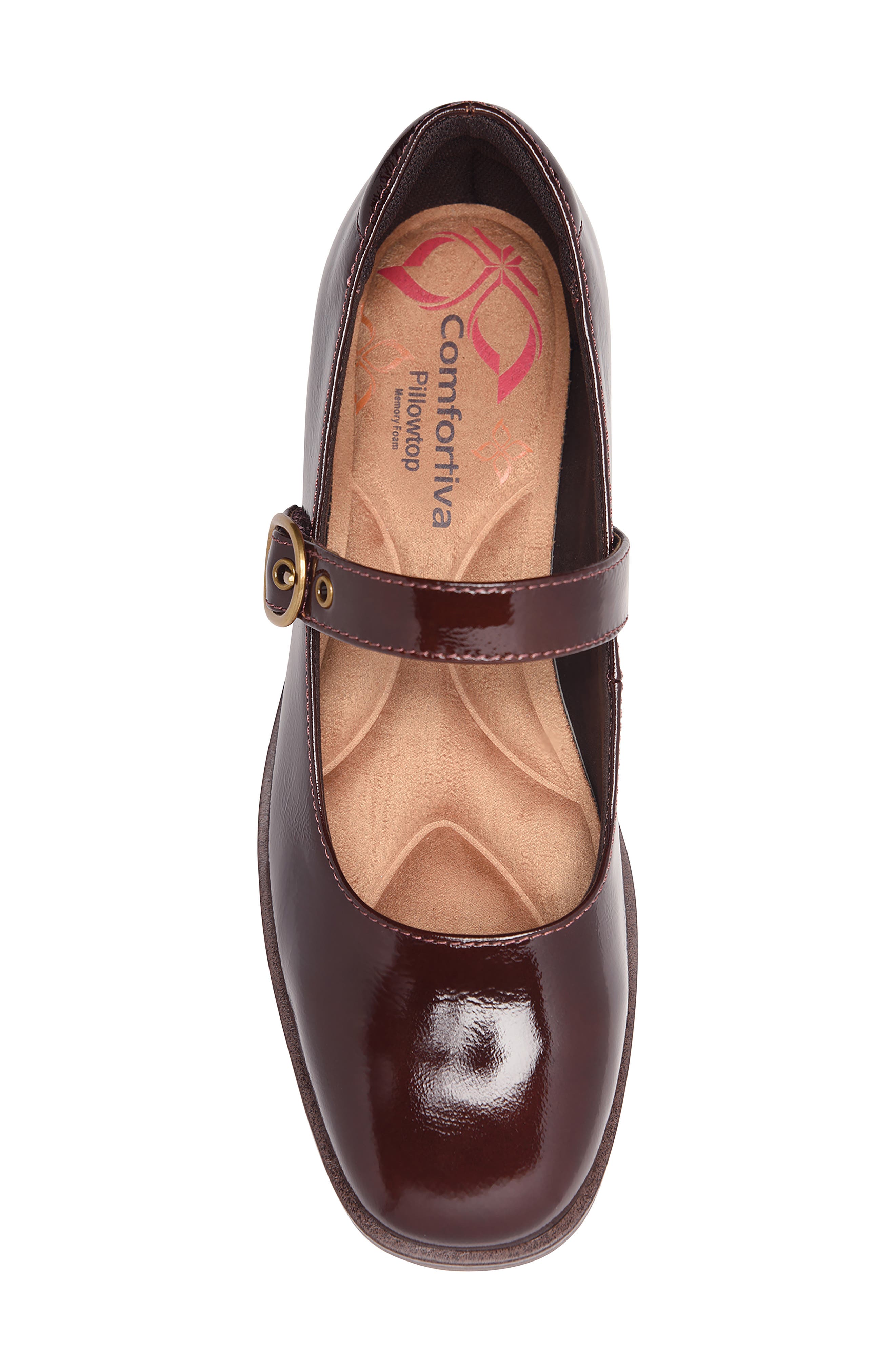 Brewer Mary Jane Flat, Alternate, color, COGNAC PATENT