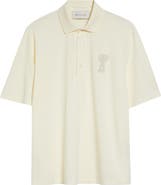 AMI PARIS Boxy Fit Cotton Piqué Polo