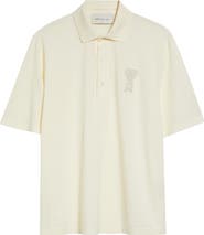 AMI PARIS Boxy Fit Cotton Piqué Polo