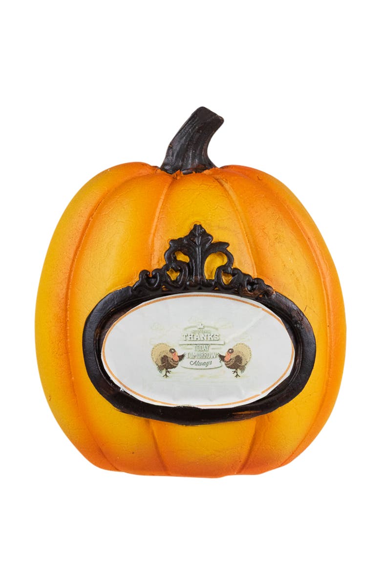 Northlight "Thanks, Today, Tomorrow, Always" Fall Harvest Pumpkin Decorations - 5.5" - Set of 3, Alternate, color, Orange