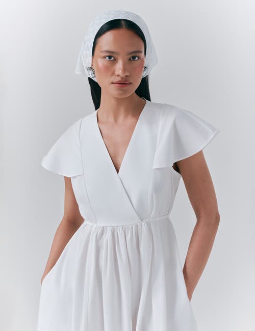 Ghost London Eloise V-neck Cotton Midi Dress In White